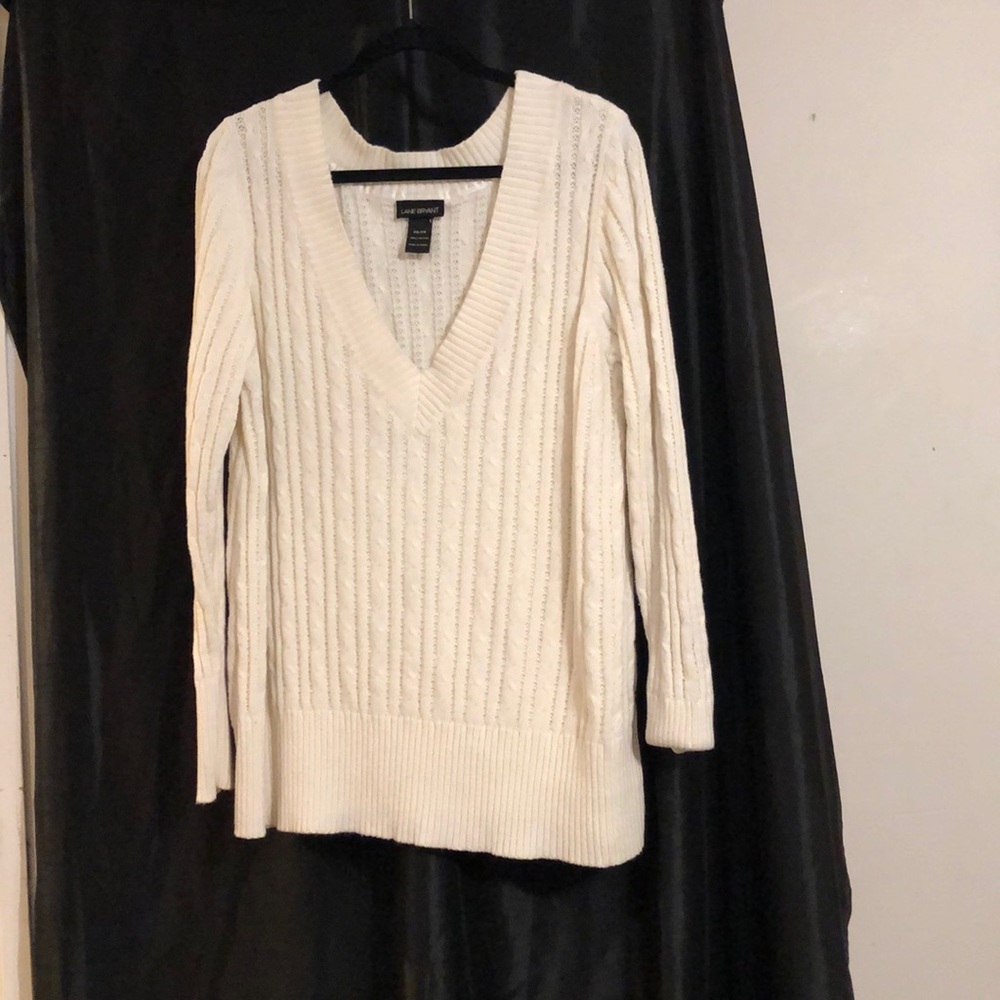 White ribbed sweater